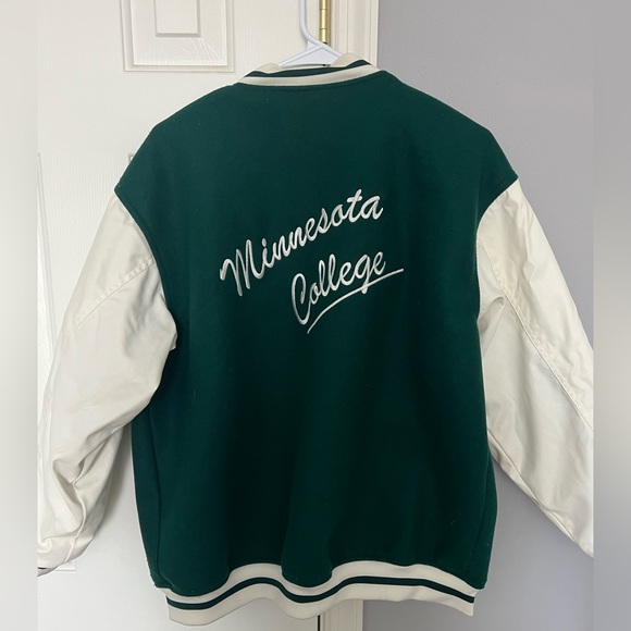 Green & white H&M varsity jacket - Picture 2 of 3
